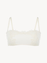 Soutien-gorge bandeau blanc cassé sans armatures avec macramé_0