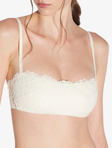 Soutien-gorge bandeau blanc cassé sans armatures avec macramé_5