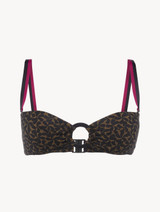 Soutien-gorge de bain bandeau vert foncé et noir_0