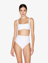 Bas de maillot de bain taille haute blanc_1