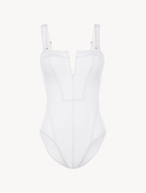 Maillot de bain une pièce blanc_0