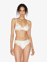 Soutien-gorge à armatures en soie blanche rehaussée d’une broderie en guipure «frastaglio»_1