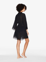 Robe de chambre courte en soie avec dentelle Leavers_2