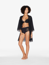 Robe de chambre courte en soie avec dentelle Leavers_3