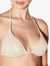 Soutien-gorge de bain triangle champagne avec broderie perlée_3