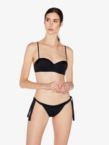 Soutien-gorge de bain bandeau noir avec broderie perlée_1