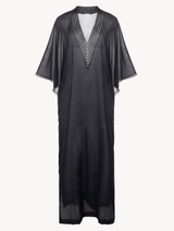 Caftan noir avec broderie perlée_0