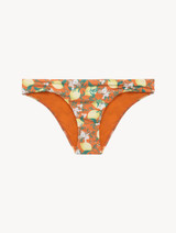 Bas de maillot de bain imprimé orange avec plissé_0