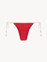 Bas de maillot de bain rouge avec motif monogrammé_0