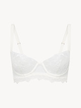 Soutien-gorge balconnet en blanc cassé avec dentelle Leavers_0