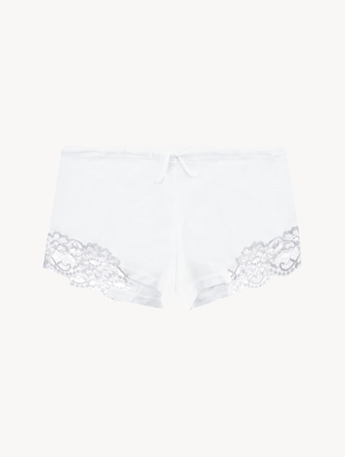 Short de pyjama en coton blanc_1