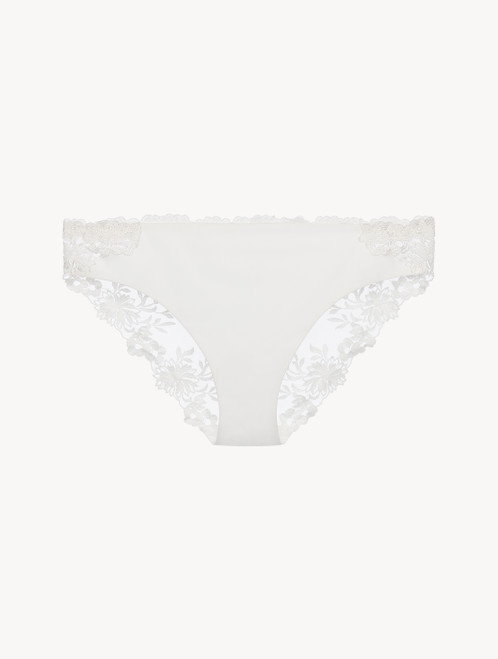 Culotte en Lycra® blanc cassé avec tulle brodé_3