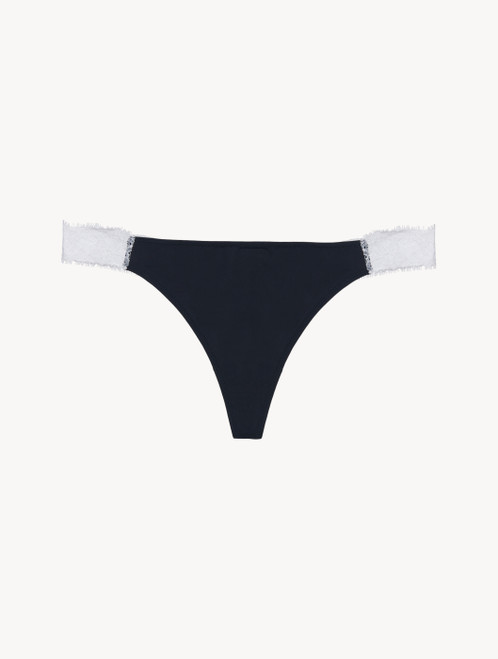 String noir et blanc cassé avec dentelle_0