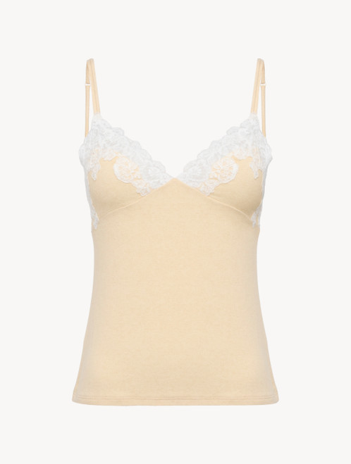 Débardeur côtelé en cachemire mélangé dans la nuance Halo rehaussé de guipure « frastaglio »_4