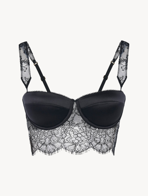 Brassière ampliforme noire avec dentelle Leavers_0