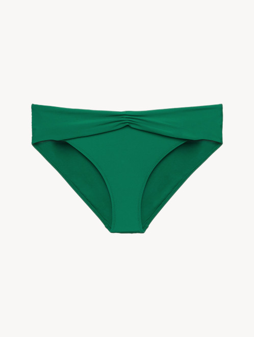 Bas de maillot de bain vert avec taille drapée_3