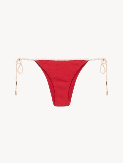 Bas de maillot de bain rouge avec motif monogrammé_4