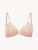 Soutien-gorge à armatures en soie rose poudre rehaussée de guipure «frastaglio»_0