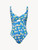 Maillot de bain imprimé bleu avec découpe_0