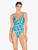 Maillot de bain imprimé bleu avec découpe_1