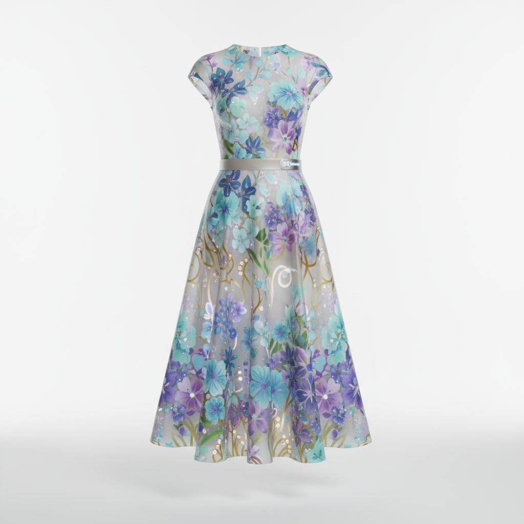 FloralFlow Midi Dress