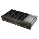 KitchenAid® 48-inch 6-Burner Gas Commercial-Style Rangetop with Griddle KCGK948TBE