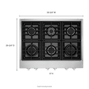 KitchenAid® 36'' 6-Burner Commercial-Style Gas Rangetop KCGC506JSS