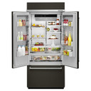 Kitchenaid® 20.8 Cu. Ft. 36" Width Built In Stainless Steel French Door Refrigerator with Platinum Interior Design KBFN506EBS