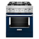 KitchenAid® 30'' Smart Commercial-Style Dual Fuel Range with 4 Burners KFDC500JIB