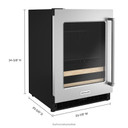 Kitchenaid® 24" Beverage Center with Glass Door and Wood-Front Racks KUBL214KSB