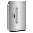 Kitchenaid® 29.4 Cu. Ft. 48" Built-In Side-by-Side Refrigerator features Exterior Water and Ice Dispenser with Measured Fill KBSD748SPS Kitchenaid® 29.4 Cu. Ft. 48" Built-In Side-by-Side Refrigerator features Exterior Water and Ice Dispenser with Measured Fill KBSD748SPS