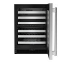 Kitchenaid® 24" Undercounter Wine Cellar with Full-Extension Metal-Front Racks KUWR324SSB