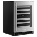 Kitchenaid® 24" Undercounter Wine Cellar with Full-Extension Metal-Front Racks KUWR324SSB Kitchenaid® 24" Undercounter Wine Cellar with Full-Extension Metal-Front Racks KUWR324SSB