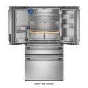 Kitchenaid® 29 cu. ft. French Door Refrigerator with Exterior Water and Ice and FreshChill™ Full-Width Refrigerated Drawer KRMF436SPS