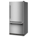 Kitchenaid® 22 Cu. Ft. 33-Inch Standard-Depth Bottom Mount Refrigerator with Right Door Swing KRBR133SPS
