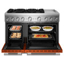 Kitchenaid® 48-Inch 6 Burner Commercial-Style Dual Fuel Range with Griddle KFDD948SSC