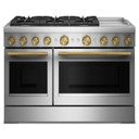 Kitchenaid® 48-Inch 6 Burner Commercial-Style Dual Fuel Range with Griddle KFDD948SSS