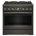 KitchenAid® 36-Inch 6 Burner Commercial-Style Dual Fuel Range with No Preheat Air Fry Mode KFDS936SBE