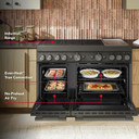 KitchenAid® 48-Inch 6-Element Induction Freestanding Commercial-Style Range with Griddle KFID948SBE