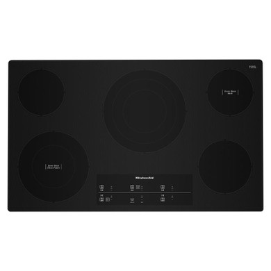 Kitchenaid® 36" Electric Cooktop with 5 Elements and Touch-Activated Controls KCES956KBL