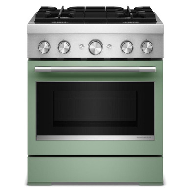 Kitchenaid® 30-Inch 4 Burner Commercial-Style Dual Fuel Range with No Preheat Air Fry Mode KFDS930SDC