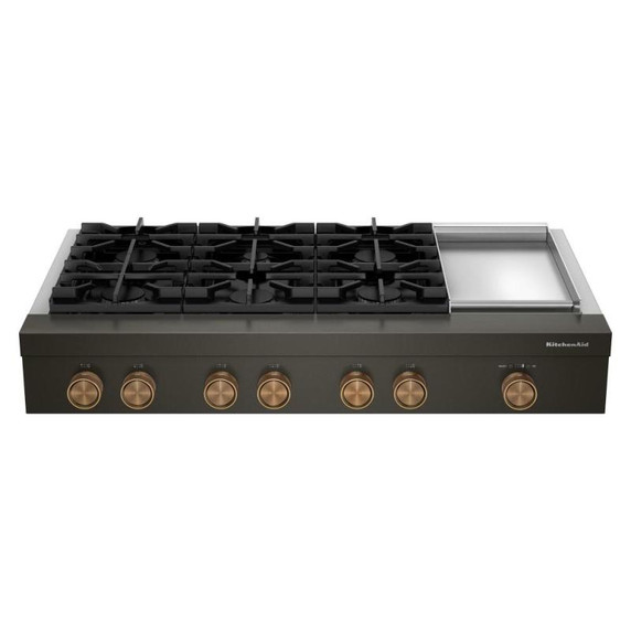 KitchenAid® 48-inch 6-Burner Gas Commercial-Style Rangetop with Griddle KCGK948TBE