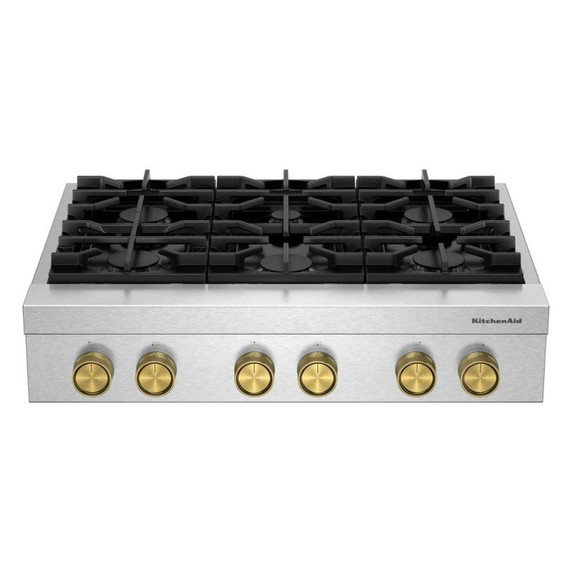 KitchenAid® 36-inch 6-Burner Gas Commercial-Style Rangetop KCGK936TSS