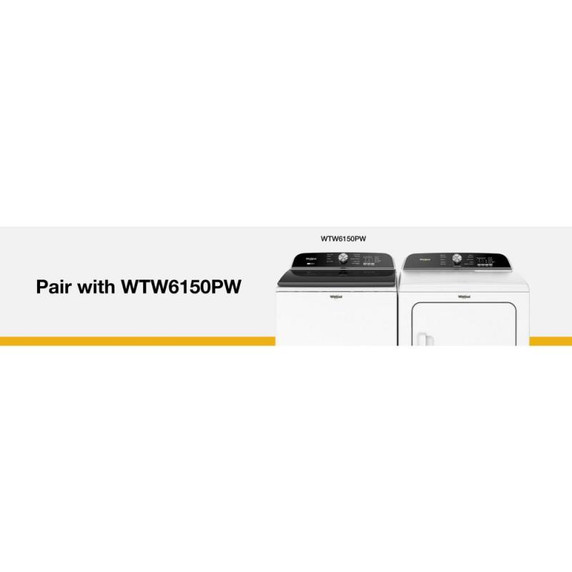 7.0 Cu. Ft. Whirlpool® Top Load Gas Dryer with Moisture Sensor WGD6150PW