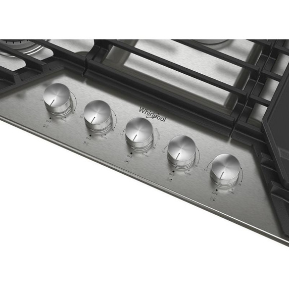 Whirlpool® 30-inch Gas Cooktop with 2-in-1 Hinged Grate to Griddle WCGK7530PS