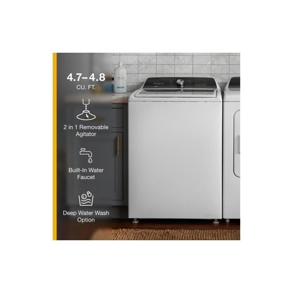 Whirlpool® 5.4 - 5.5 Cu. Ft. I.E.C. Capacity Top Load Washer with Removable Agitator WTW5057LW