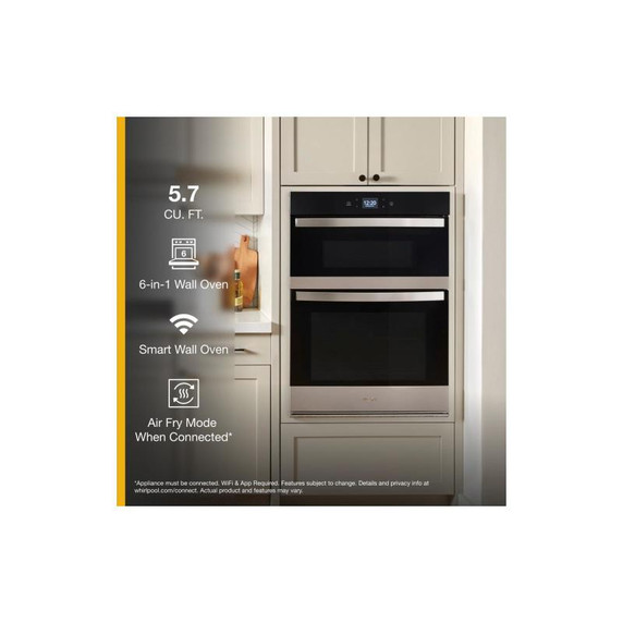 Whirlpool® 5.7 Total Cu. Ft. Combo Wall Oven with Air Fry When Connected WOEC5027LZ Whirlpool® 5.7 Total Cu. Ft. Combo Wall Oven with Air Fry When Connected WOEC5027LZ