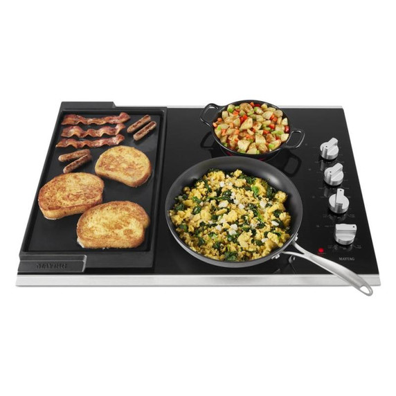 Maytag® 30-Inch Electric Cooktop with Reversible Grill and Griddle MEC8830HS