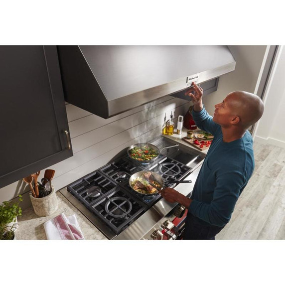 Kitchenaid® 48'' 585 or 1170 CFM Motor Class Commercial-Style Wall-Mount Canopy Range Hood KVWC908KSS