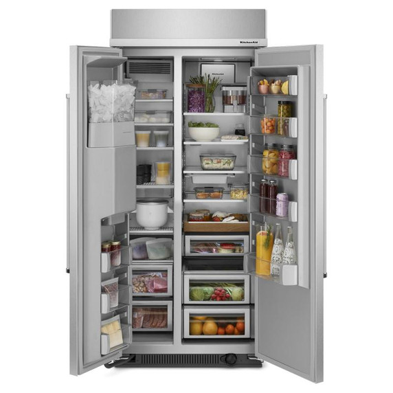 Kitchenaid® 20.8 Cu. Ft. 36" Built-In Side-by-Side Refrigerator with Ice and Water Dispenser KBSD706MPS Kitchenaid® 20.8 Cu. Ft. 36" Built-In Side-by-Side Refrigerator with Ice and Water Dispenser KBSD706MPS